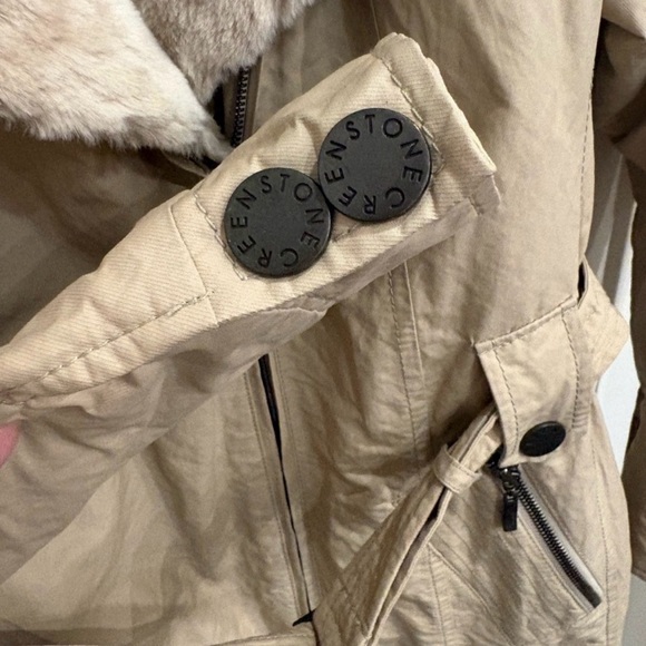 CREEN STONE WOMENS FAUX FUR TRENCH COAT - Picture 6 of 13